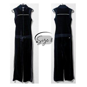 *Vintage* JLo Designer Navy Velour Preppy Jumpsuit | Y2K